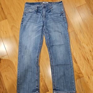 BKE Men's Jeans Size 33 S With Factory Distressing,